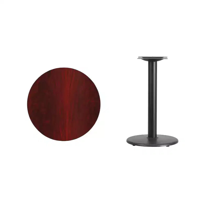24 Round Laminate Table Top with 18 Round Table Height Base