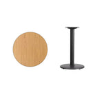 Plateau de table stratifié rond de 60 cm avec pied de table rond de 45 cm de hauteur