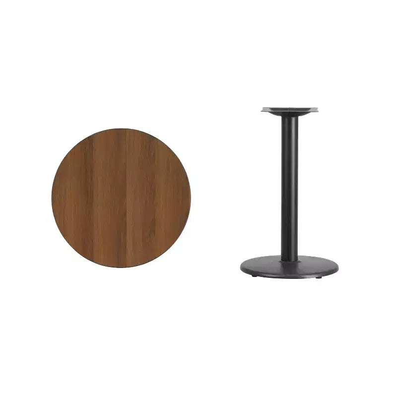 24 Round Laminate Table Top with 18 Round Table Height Base