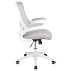 Chaise de bureau ergonomique pivotante en maille à dossier mi-haut avec accoudoirs relevables