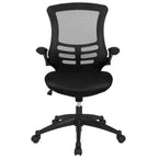 Chaise de bureau ergonomique pivotante en maille à dossier mi-haut avec accoudoirs relevables
