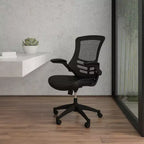 Chaise de bureau ergonomique pivotante en maille à dossier mi-haut avec accoudoirs relevables