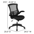 Chaise de bureau ergonomique pivotante en maille à dossier mi-haut avec accoudoirs relevables