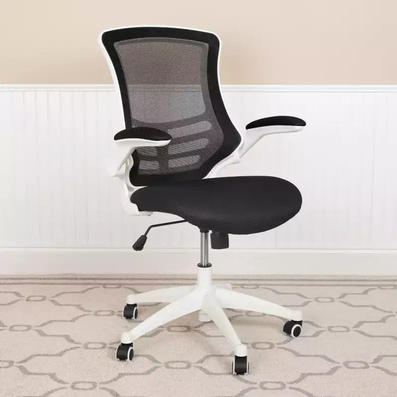 Mid-Back Mesh Swivel Ergonomic Task Office Chair with Flip-Up Arms