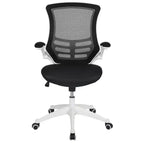 Chaise de bureau ergonomique pivotante en maille à dossier mi-haut avec accoudoirs relevables