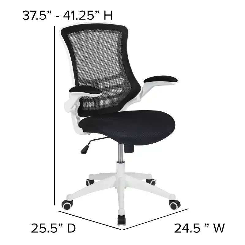 Mid-Back Mesh Swivel Ergonomic Task Office Chair with Flip-Up Arms