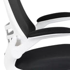 Chaise de bureau ergonomique pivotante en maille à dossier mi-haut avec accoudoirs relevables