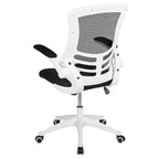 Chaise de bureau ergonomique pivotante en maille à dossier mi-haut avec accoudoirs relevables