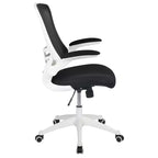 Chaise de bureau ergonomique pivotante en maille à dossier mi-haut avec accoudoirs relevables