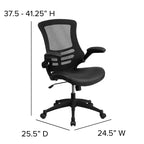 Chaise de bureau ergonomique pivotante en maille à dossier mi-haut avec accoudoirs relevables