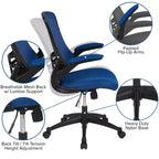 Chaise de bureau ergonomique pivotante en maille à dossier mi-haut avec accoudoirs relevables