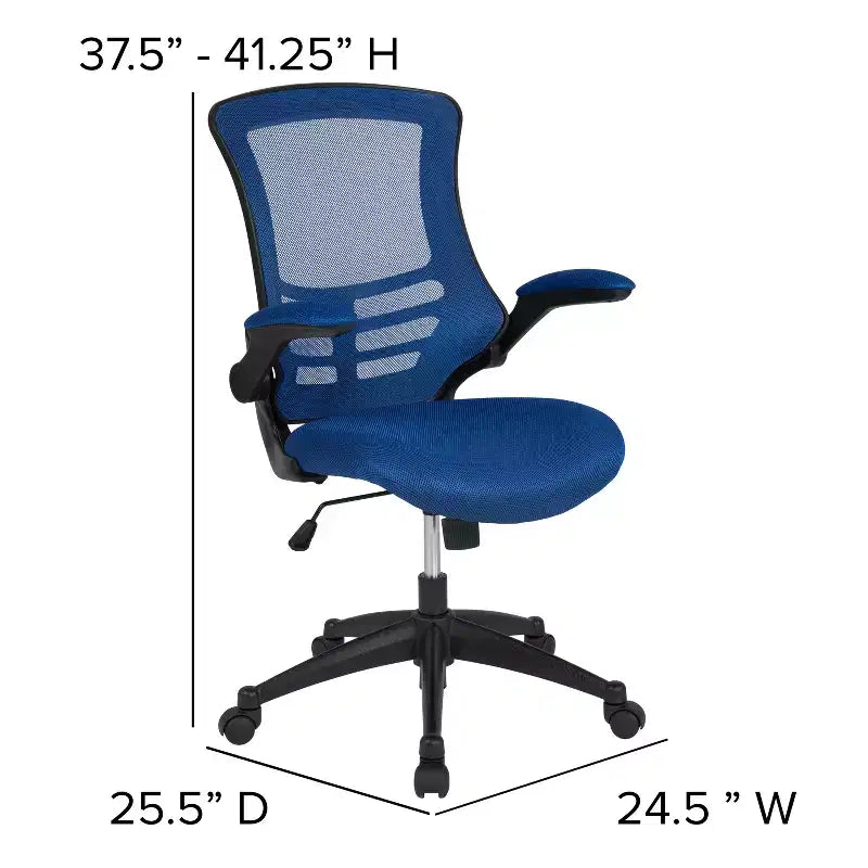 Mid-Back Mesh Swivel Ergonomic Task Office Chair with Flip-Up Arms