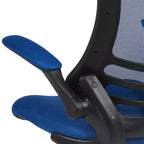 Chaise de bureau ergonomique pivotante en maille à dossier mi-haut avec accoudoirs relevables