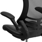 Chaise de bureau ergonomique pivotante en maille à dossier mi-haut avec accoudoirs relevables