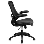 Chaise de bureau ergonomique pivotante en maille à dossier mi-haut avec accoudoirs relevables