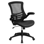 Chaise de bureau ergonomique pivotante en maille à dossier mi-haut avec accoudoirs relevables