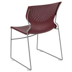 Chaise empilable pour la maison et le bureau avec support lombaire et cadre en métal - Chaise d'appoint