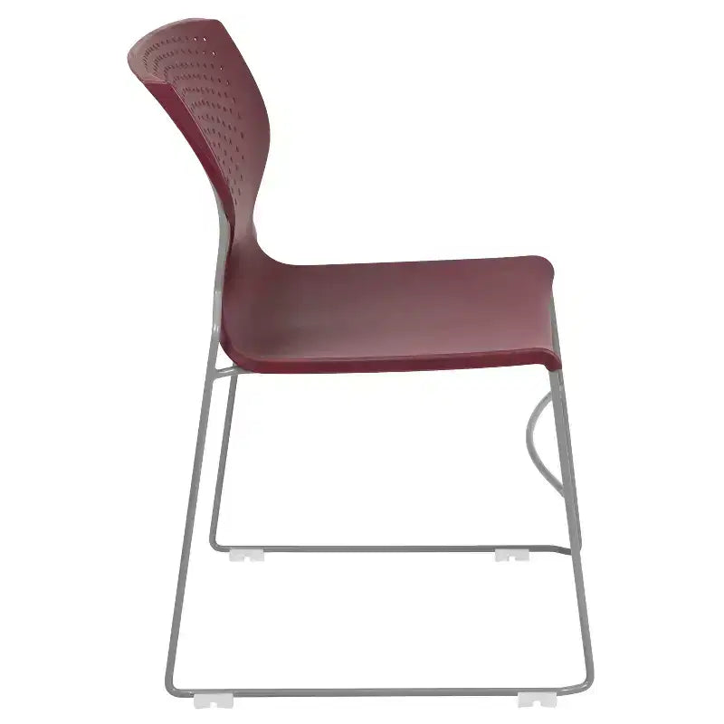 Home and Office Stack Chair with Lumbar Support and Metal Frame - Guest Chair