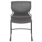 Chaise empilable pour la maison et le bureau avec support lombaire et cadre en métal - Chaise d'appoint