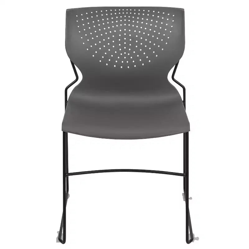 Home and Office Stack Chair with Lumbar Support and Metal Frame - Guest Chair