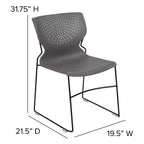Chaise empilable pour la maison et le bureau avec support lombaire et cadre en métal - Chaise d'appoint