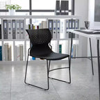 Chaise empilable pour la maison et le bureau avec support lombaire et cadre en métal - Chaise d'appoint