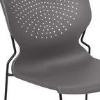 Chaise empilable pour la maison et le bureau avec support lombaire et cadre en métal - Chaise d'appoint