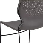 Chaise empilable pour la maison et le bureau avec support lombaire et cadre en métal - Chaise d'appoint