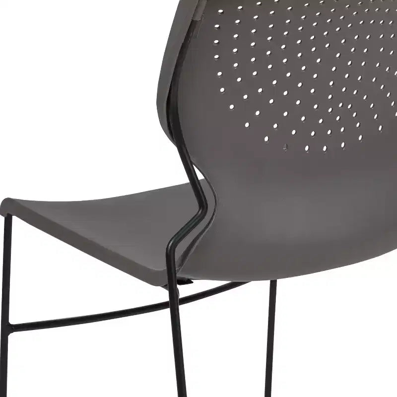 Home and Office Stack Chair with Lumbar Support and Metal Frame - Guest Chair