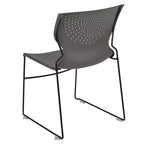 Chaise empilable pour la maison et le bureau avec support lombaire et cadre en métal - Chaise d'appoint