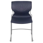 Chaise empilable pour la maison et le bureau avec support lombaire et cadre en métal - Chaise d'appoint