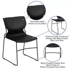 Chaise empilable pour la maison et le bureau avec support lombaire et cadre en métal - Chaise d'appoint