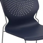 Chaise empilable pour la maison et le bureau avec support lombaire et cadre en métal - Chaise d'appoint