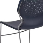 Chaise empilable pour la maison et le bureau avec support lombaire et cadre en métal - Chaise d'appoint