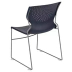 Chaise empilable pour la maison et le bureau avec support lombaire et cadre en métal - Chaise d'appoint