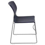 Chaise empilable pour la maison et le bureau avec support lombaire et cadre en métal - Chaise d'appoint