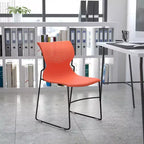 Chaise empilable pour la maison et le bureau avec support lombaire et cadre en métal - Chaise d'appoint