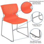Chaise empilable pour la maison et le bureau avec support lombaire et cadre en métal - Chaise d'appoint