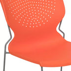 Chaise empilable pour la maison et le bureau avec support lombaire et cadre en métal - Chaise d'appoint