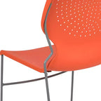 Chaise empilable pour la maison et le bureau avec support lombaire et cadre en métal - Chaise d'appoint