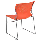 Chaise empilable pour la maison et le bureau avec support lombaire et cadre en métal - Chaise d'appoint