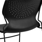 Chaise empilable pour la maison et le bureau avec support lombaire et cadre en métal - Chaise d'appoint