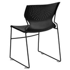 Chaise empilable pour la maison et le bureau avec support lombaire et cadre en métal - Chaise d'appoint
