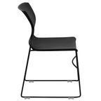 Chaise empilable pour la maison et le bureau avec support lombaire et cadre en métal - Chaise d'appoint