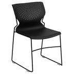 Chaise empilable pour la maison et le bureau avec support lombaire et cadre en métal - Chaise d'appoint