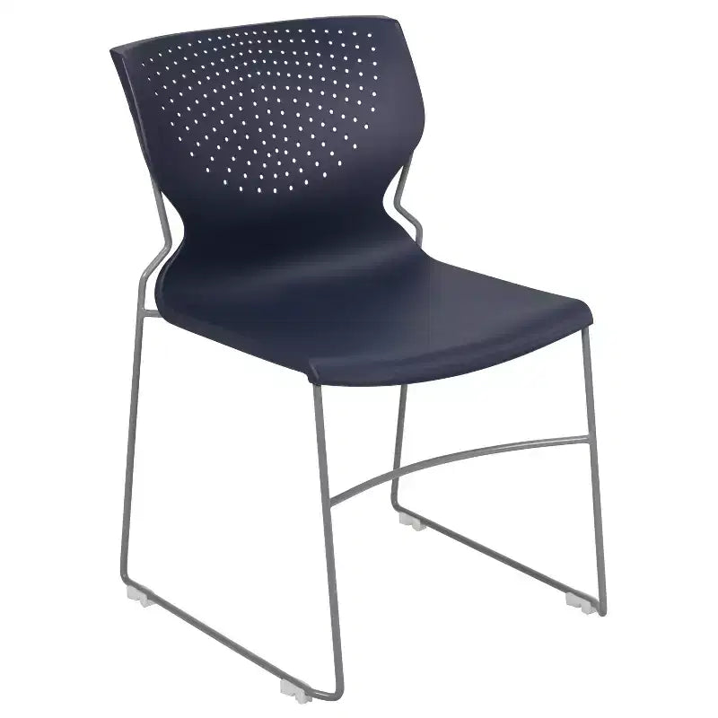 Home and Office Stack Chair with Lumbar Support and Metal Frame - Guest Chair