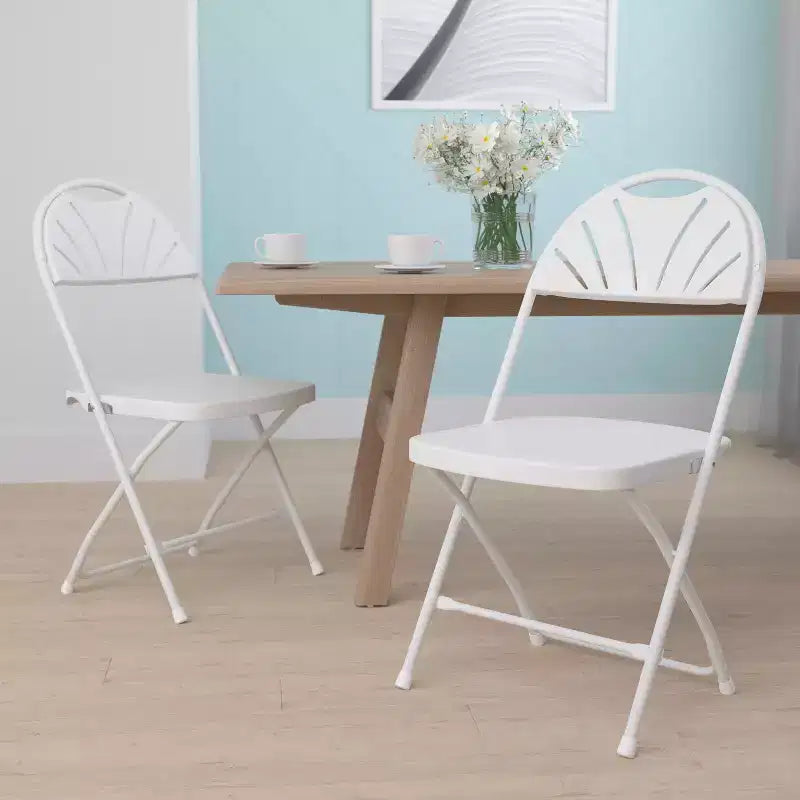 Wedding Party Event Fan Back Plastic Folding Chair Home Office