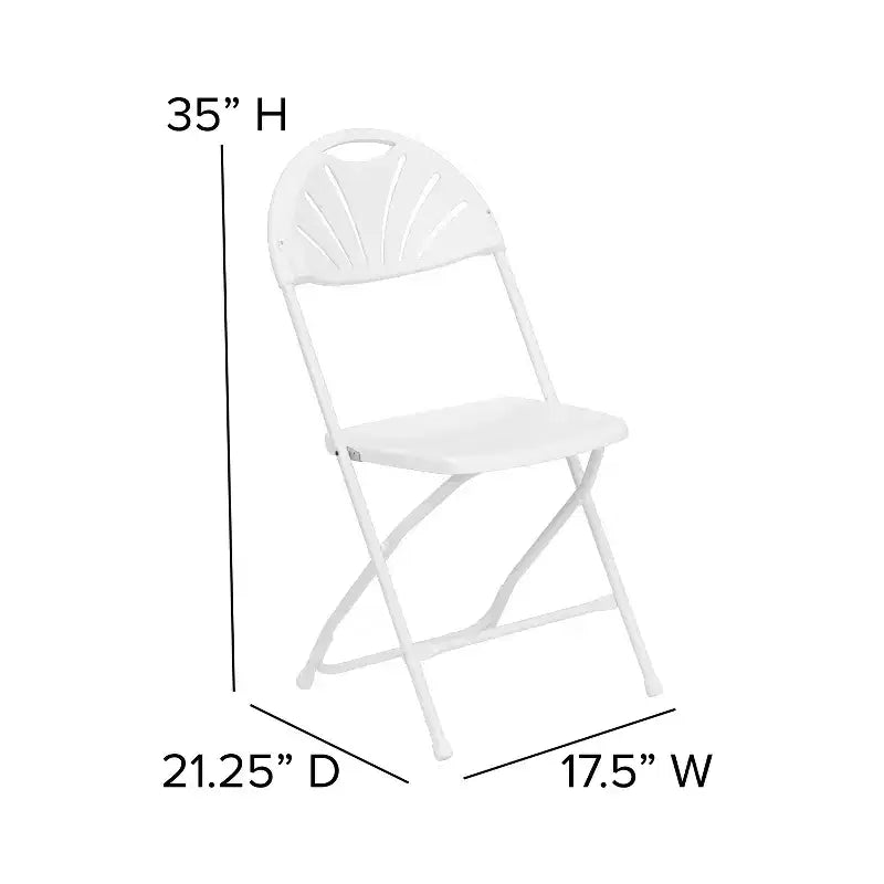 Wedding Party Event Fan Back Plastic Folding Chair Home Office