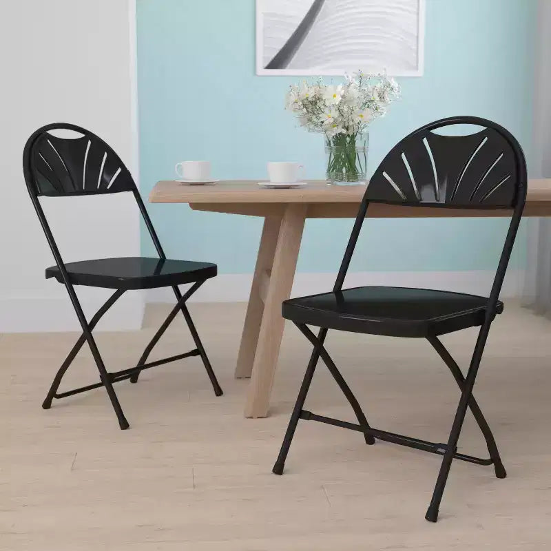 Wedding Party Event Fan Back Plastic Folding Chair Home Office