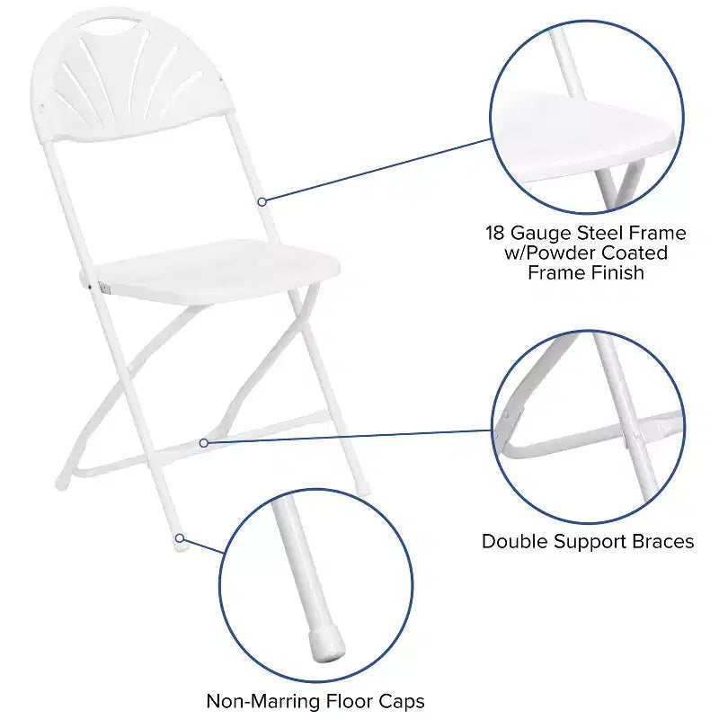 Wedding Party Event Fan Back Plastic Folding Chair Home Office